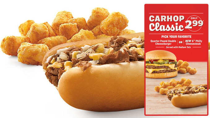 Sonic’s $2.99 Classic Carhop Combo Now Includes New 6-Inch Philly Cheesesteak