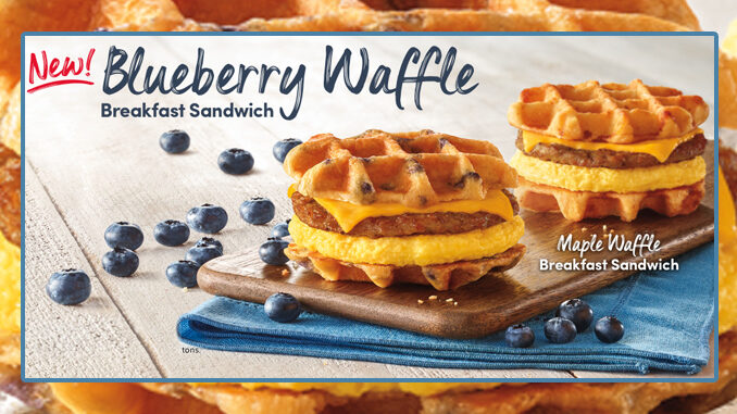Tim Hortons Adds New Blueberry Waffle Breakfast Sandwich