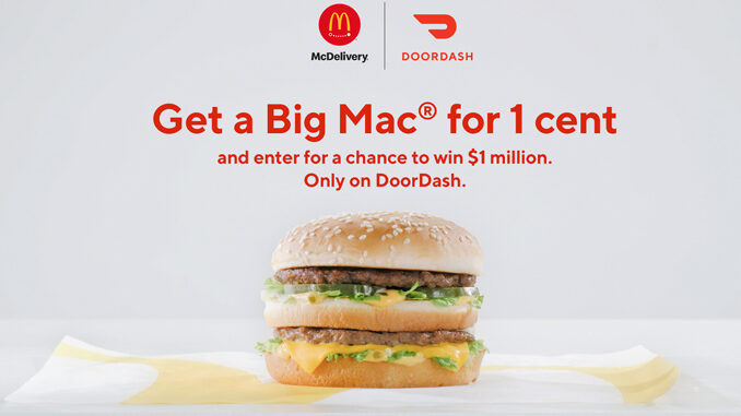 Get A Big Mac For 1-Cent With DoorDash Through October 4, 2019