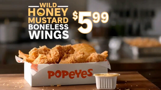 Popeyes Sauces Up New $5.99 Wild Honey Mustard Boneless Wings Deal