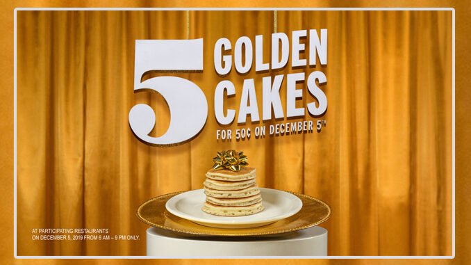 Denny’s Offers 50-Cent Stack Of Pancakes On December 5, 2019 As Part Of 5 Days Of Denny's Event