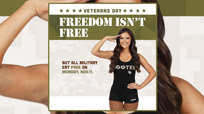 Free Meal For Veterans And Active Military At Hooters On November 11, 2019