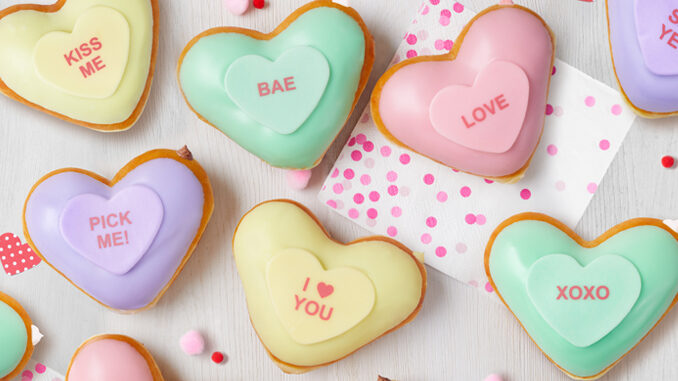 Conversation Heart Doughnuts Are Back At Krispy Kreme Through Valentine’s Day 2020