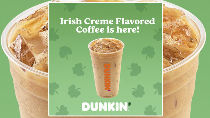 Dunkin’ Welcomes Back Irish Creme Flavored Coffee And Lucky Shamrock Donut