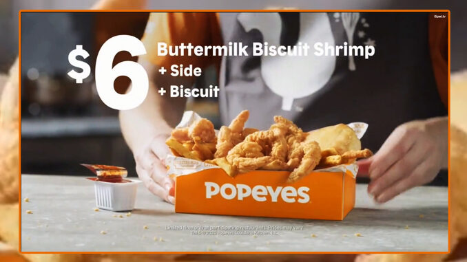 Popeyes Puts Together $6 Buttermilk Biscuit Shrimp Combo