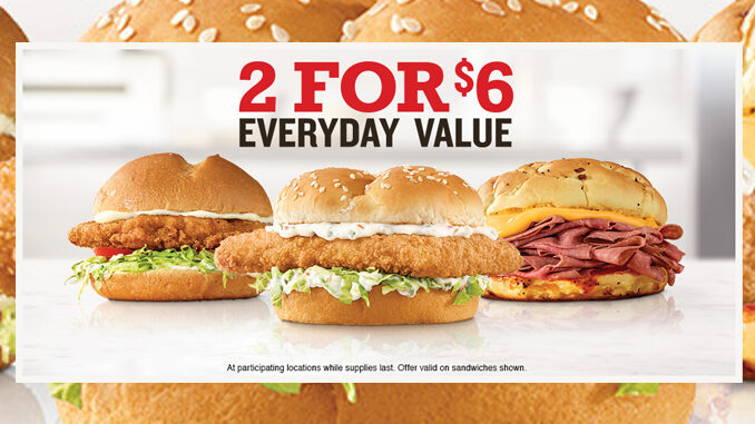 Arby’s Launches 2 For $6 Everyday Value Deal