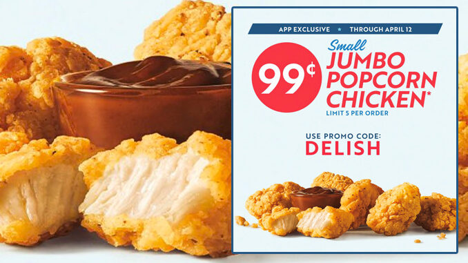 Sonic Offers 99-Cent Small Jumbo Popcorn Chicken App Deal Through April 12, 2020