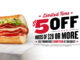 Jimmy John’s Offers $5 Off Orders Of $20 Or More Through May 17, 2020