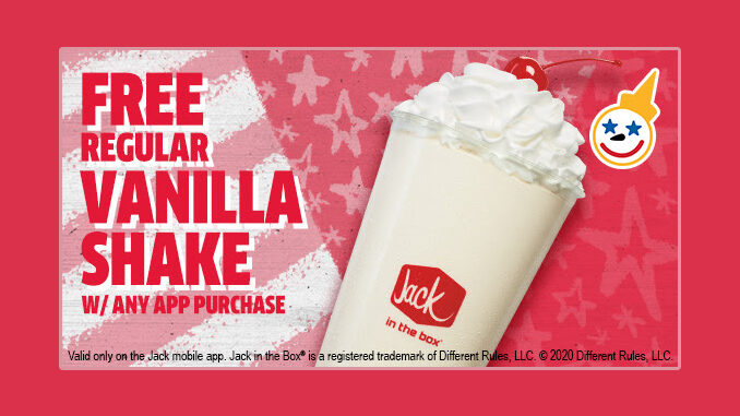 Jack In The Box Offers Free Vanilla Shake With Any App Purchase On July 4, 2020