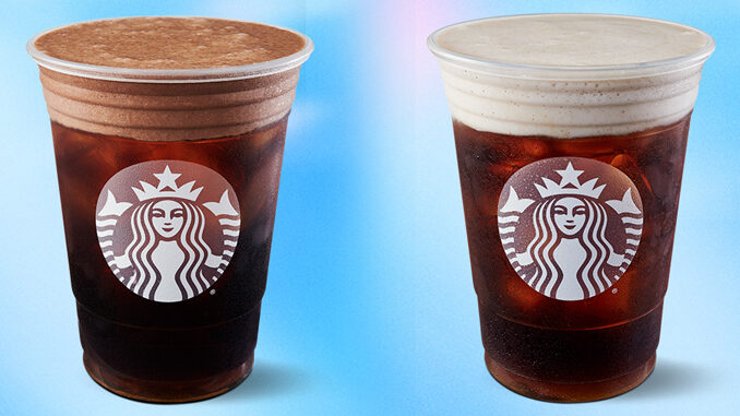 Starbucks Pours New Cold Brew With Cinnamon Almondmilk Foam And New Cold Brew with Dark Cocoa Almondmilk Foam