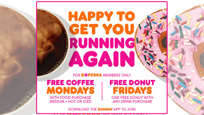 Dunkin' Launches Free Coffee Mondays, Welcomes Back Free Donut Fridays For Perks Members
