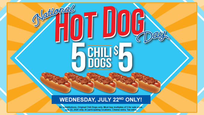 Wienerschnitzel Offers 5 Chili Dogs For $5 On July 22, 2020
