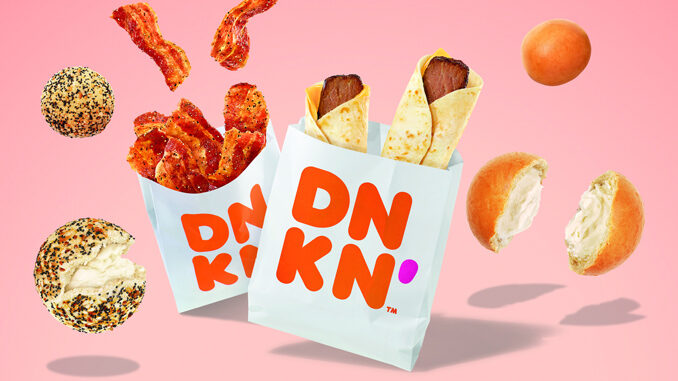 Dunkin' Debuts New Stuffed Bagel Minis, Steak & Cheese Rollups, And Maple Sugar Seasoned Snackin’ Bacon