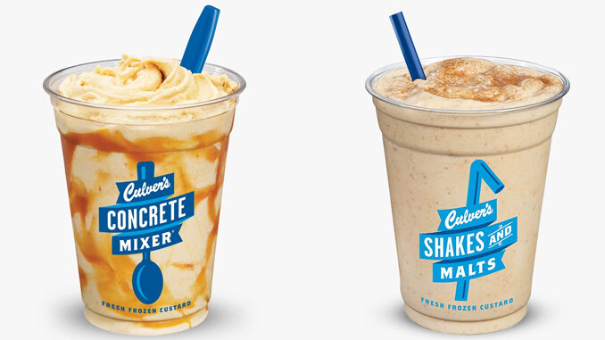 Culver’s Welcomes Back The Pumpkin Spice Shake And Salted Caramel Pumpkin Concrete Mixer For Fall 2020