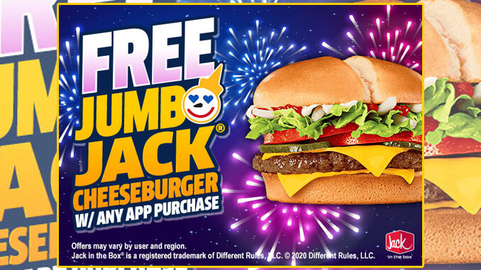 Free Jumbo Jack Cheeseburger With Any App Purchase At Jack In The Box From September 18-20, 2020