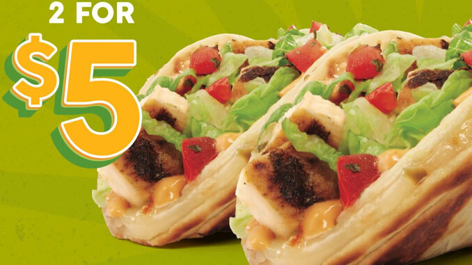 Taco John’s Puts Together New 2 For $5 Breakfast Burritos And Chicken Quesadilla Tacos Deal