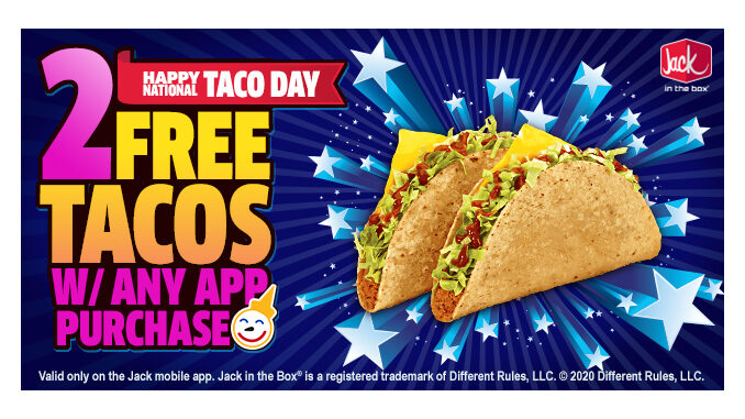 Jack In The Box Offers 2 Free Tacos With Any App Purchase On October 4, 2020