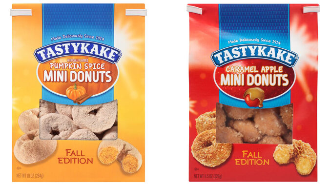 Tastykake Welcomes Back Pumpkin Spice Mini Donuts And Caramel Apple Mini Donuts For Fall 2020