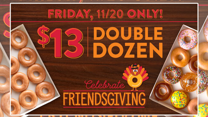 Krispy Kreme Offers $13 Double Dozen For Friendsgiving On November 20, 2020