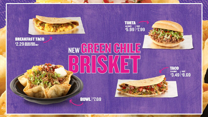Taco Cabana Introduces New Green Chile Brisket
