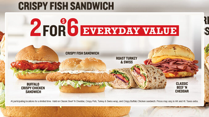 Arby’s Refreshes 2 For $6 Everyday Value Deal With New Options