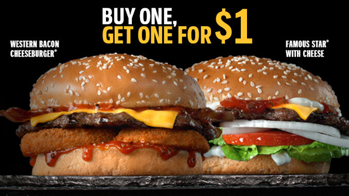 Buy One, Get One Western Bacon Cheeseburger Or Famous Star With Cheese For $1 At Hardee’s For A Limited Time