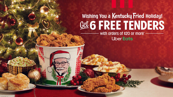 KFC Offers 6 Free Tenders With A Purchase Of $20 Or More Via Uber Eats From Dec. 13 To Dec. 19, 2020