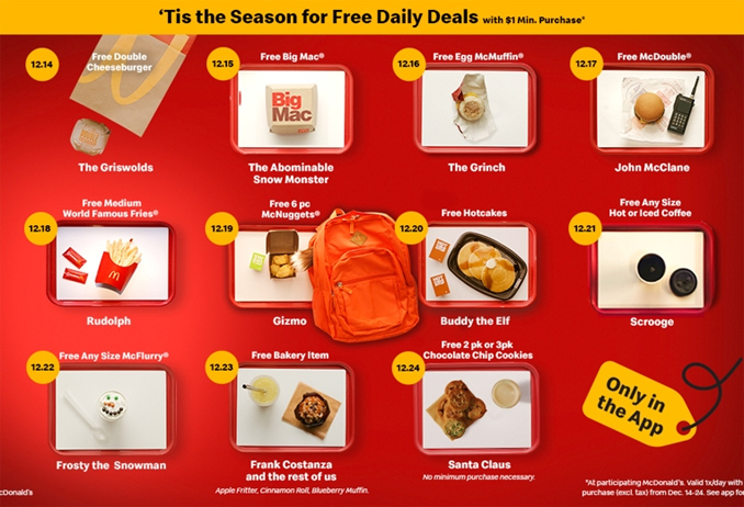 McDonald's Daily Holiday Deals