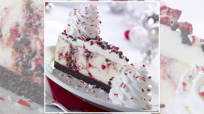 The Cheesecake Factory Brings Back Peppermint Bark Cheesecake And Slice Of Joy Gift Card Offer