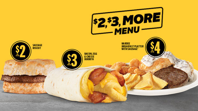 Bacon Egg And Cheese Burrito Joins Hardee’s $2, $3 And More Menu