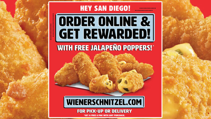 Wienerschnitzel Is Testing New Online Ordering – Offers Free 6-Pak of Jalapeño Poppers With Every Online Order
