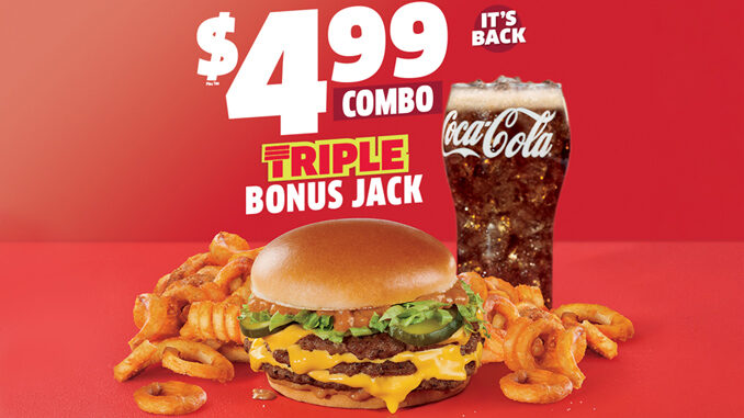 Jack In The Box Brings Back $4.99 Triple Bonus Jack Combo Alongside Quad Bonus Jack