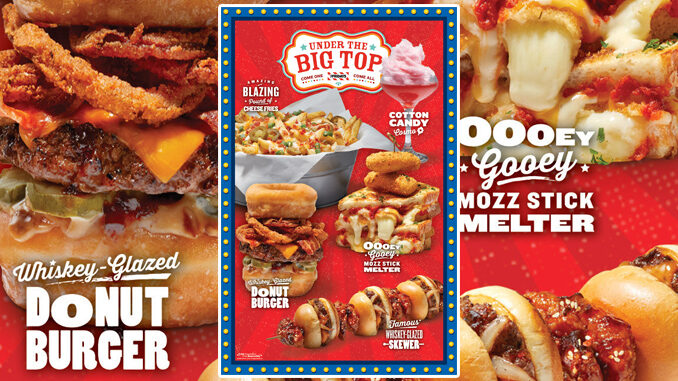 TGI Fridays Launches New Flaming Donut Chicken Sandwich And New Whiskey-Glazed Donut Burger As Part Of Larger ‘Under the Big Top’ Menu