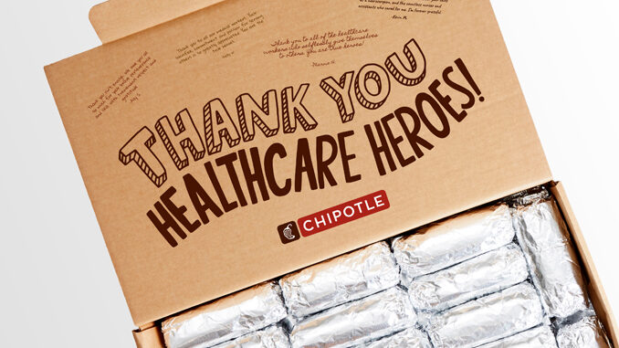 Chipotle Offers Health Care Heroes Up To 250,000 Free Burritos Starting April 29, 2021