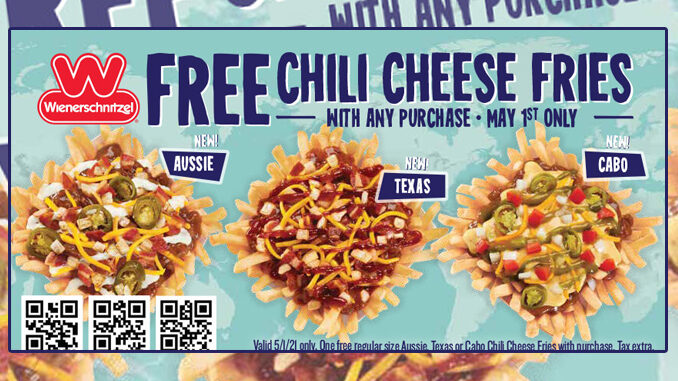 Free Chili Cheese Fries With Any Purchase At Wienerschnitzel On May 1, 2021