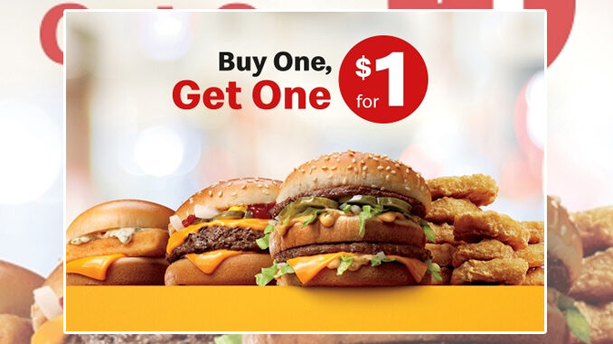 McDonald's Brings Back Buy 1, Get 1 For $1 Deal - Chew Boom