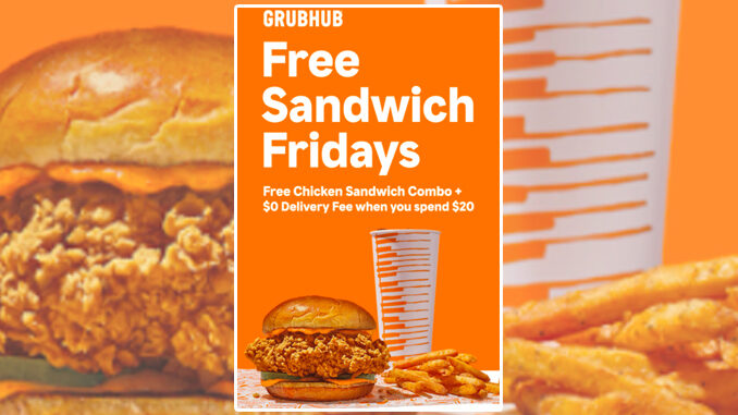 Popeyes Offers Free Chicken Sandwich Combo On Orders Of $20 Or More Via Grubhub Every Friday Through July 30, 2021