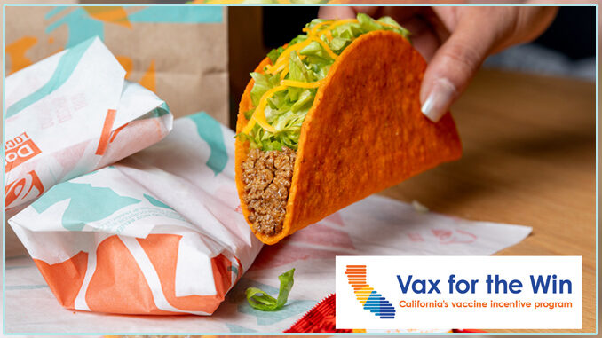 Free Doritos Locos Tacos For Vaccinated Californians At Taco Bell On June 15, 2021