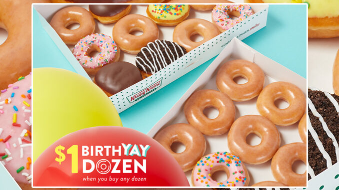 Buy Any Dozen, Get A $1 BirthYAY Dozen At Krispy Kreme On July 16, 2021