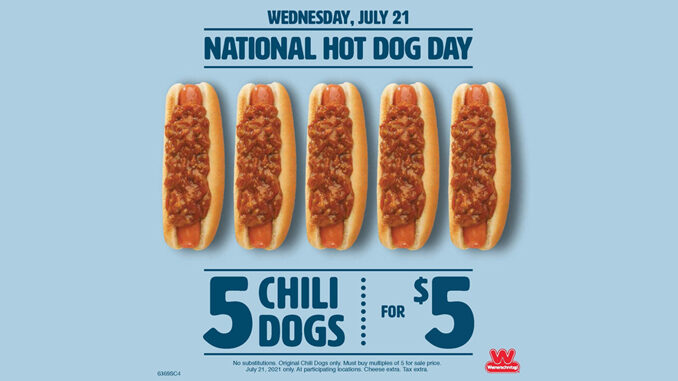 Wienerschnitzel And Hamburger Stand Offer 5 Chili Dogs For $5 On July 21, 2021