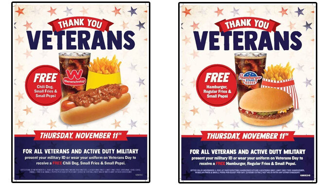 Free Meal For Veterans And Active Military At Wienerschnitzel And Hamburger Stand On November 11, 2021