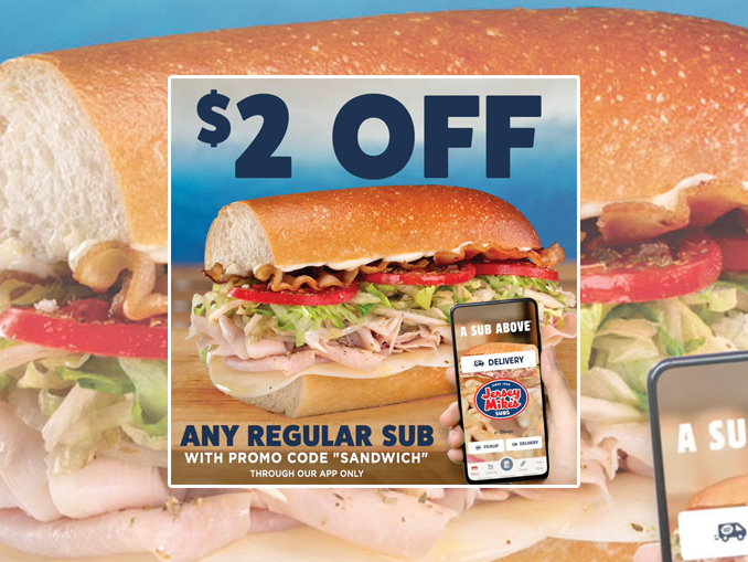 Jersey Mikes Offers 2 Off Any Regular Sub In The App From November 3 7 2021
