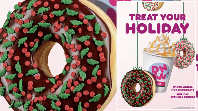 Dunkin’ Now Offering Holiday Sprinkle Donuts Alongside 2021 Holiday Favorites