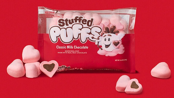 Stuffed Puffs Adds New Valentine’s Day Heart Shaped Classic Milk Chocolate Filled Marshmallows