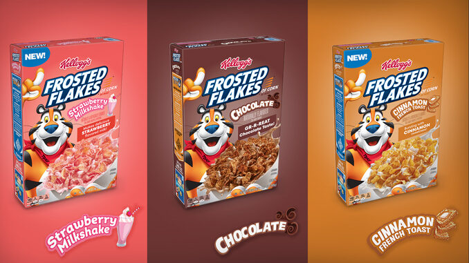 New Kellogg’s Frosted Flakes Strawberry Milkshake, Cinnamon French Toast, And Chocolate Cereal Flavors Coming In May 2022