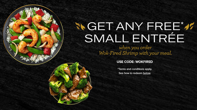 Panda Express Offers Free Small Entree When You Order Wok Fired Shrimp With Your Meal Through April 17, 2022