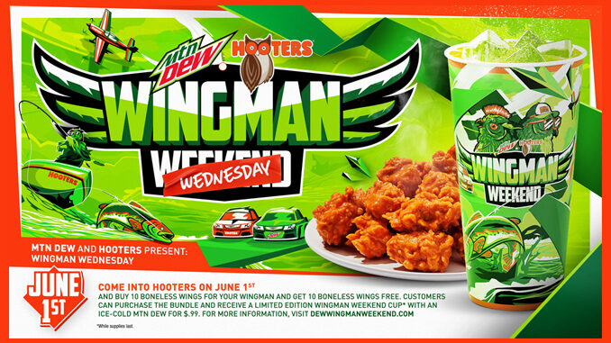 Hooters Offers Buy 10, Get 10 Free Boneless Wings In Honor Of ‘Wingman Wednesday’ On June 1, 2022