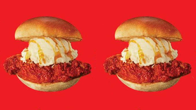 Swiss Chalet Has A New Nashville Hot Crispy Chicken Sandwich Topped With Ice Cream In Canada