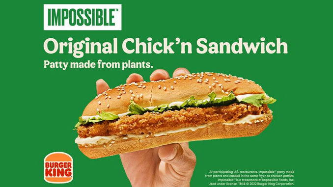 Burger King Tests New Plant-Based Impossible Original Chick’n Sandwich