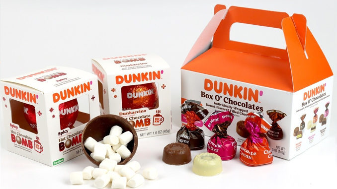 Dunkin' Unleashes New Box O' Chocolates And 2 New Hot Chocolate BOMBs In Partnership With Frankford Candy